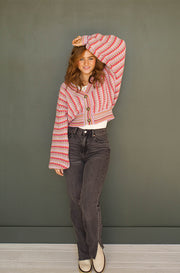 Rainbow Striped Knitted Cardigan- FINAL FEW
