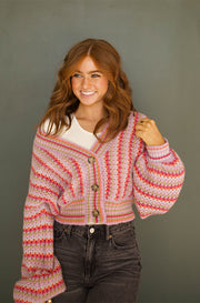 Rainbow Striped Knitted Cardigan- FINAL FEW