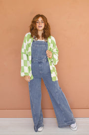 Mama Mia Retro Denim Wide Opening Overalls