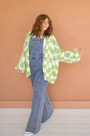 Mama Mia Retro Denim Wide Opening Overalls