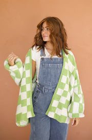 Fiona White & Sage Checkered Cardigan