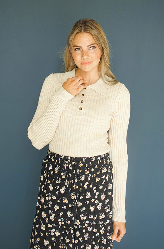 I'm Yours Ivory Button Up Sweater - FINAL SALE - FINAL FEW