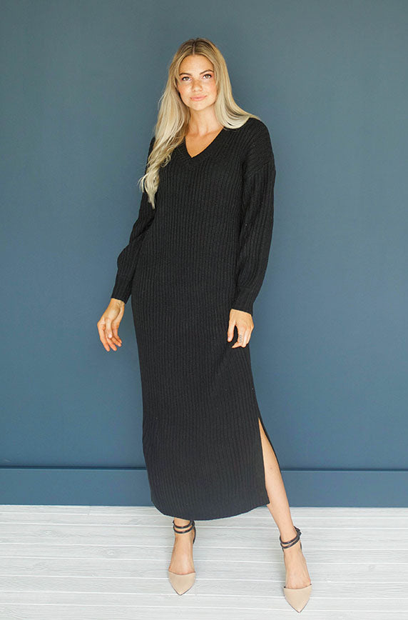 Alba Black Sweater Dress - FINAL SALE