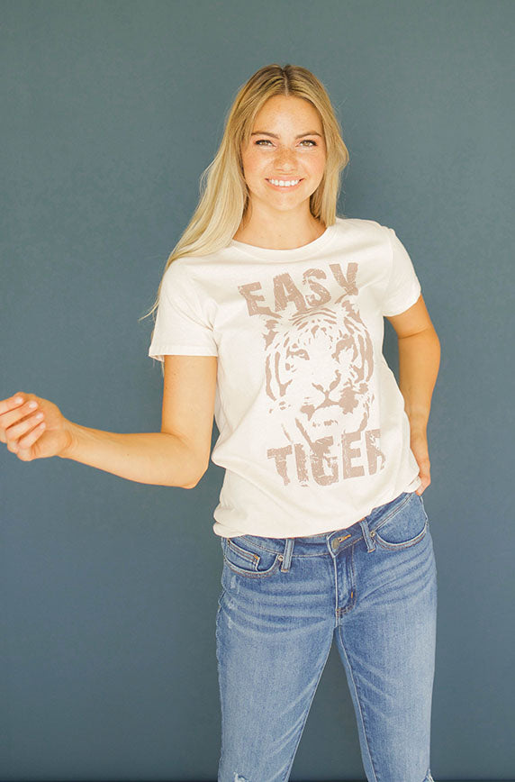 Easy Tiger Graphic Natural Tee-FINAL SALE- FINAL FEW