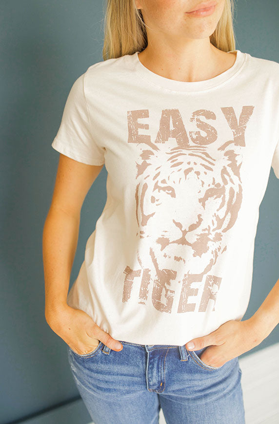 Easy Tiger Graphic Natural Tee-FINAL SALE- FINAL FEW