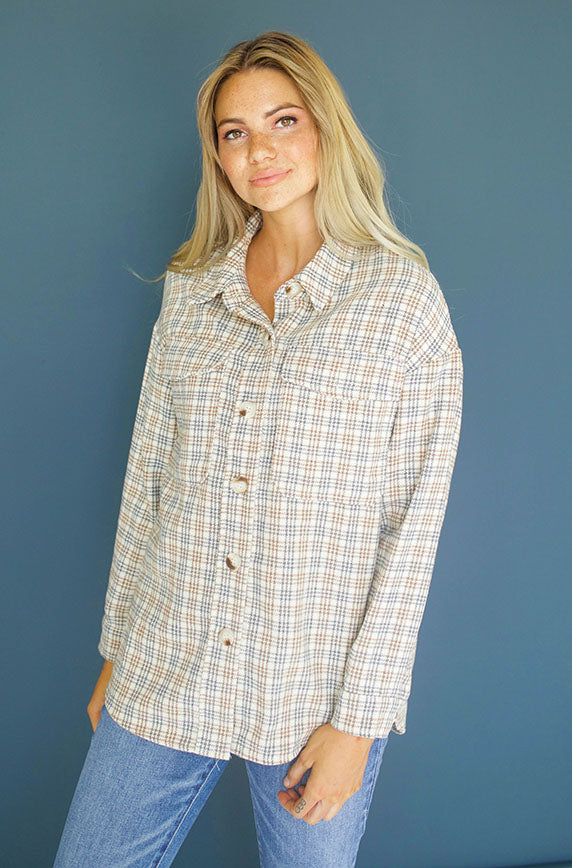 Anything For You Plaid Button-up Shacket - FINAL SALE - FINAL FEW