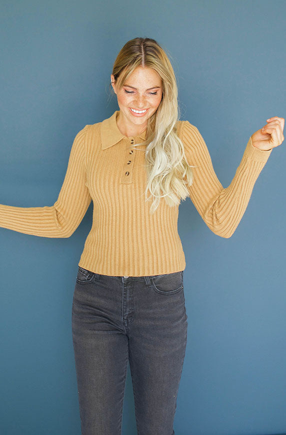 I'm Yours Terracotta Button Up Sweater - FINAL SALE- FINAL FEW