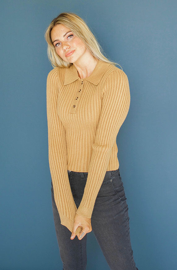 I'm Yours Terracotta Button Up Sweater - FINAL SALE - FINAL FEW