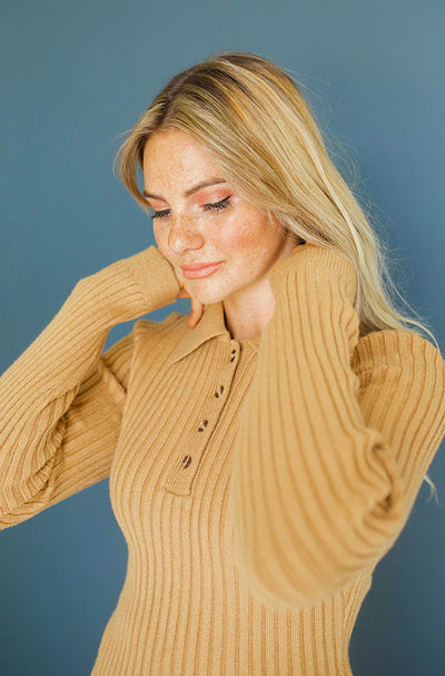 I'm Yours Terracotta Button Up Sweater - FINAL SALE