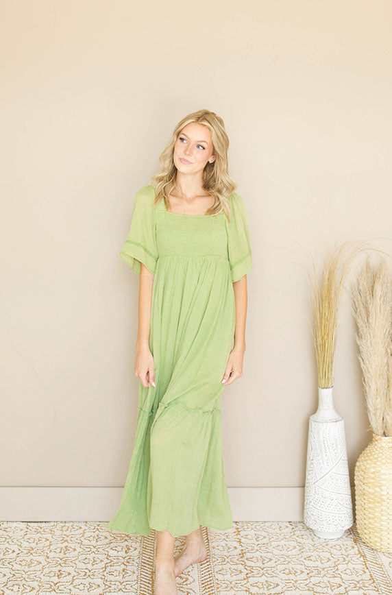 Evelyn Apple Green Maxi Dress - FINAL SALE
