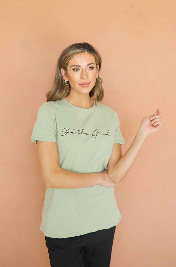 See The Good Tee In Olive - FINAL SALE