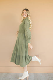 Angelica Olive Green Sweater Dress - Restocked - Nursing Friendly