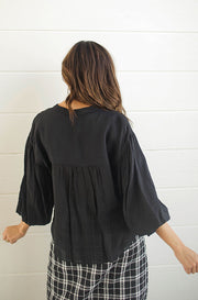 Guinevere Black Button Down-FINAL SALE