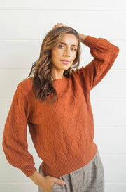 Paddington Eyelet Rust Sweater - FINAL FEW