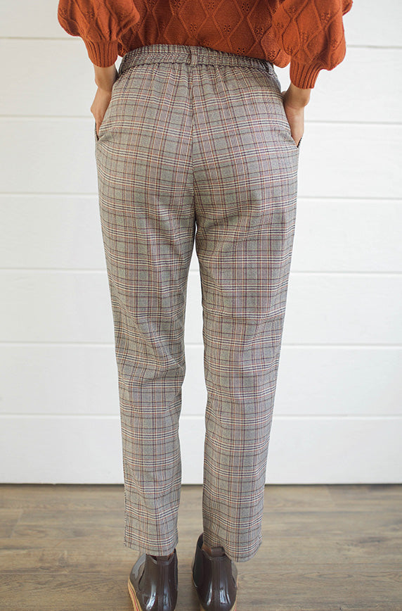 Rokoko Taupe Plaid Pants - FINAL SALE