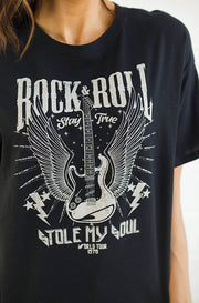 Rock N Roll Black Graphic Tee-FINAL SALE- FINAL FEW