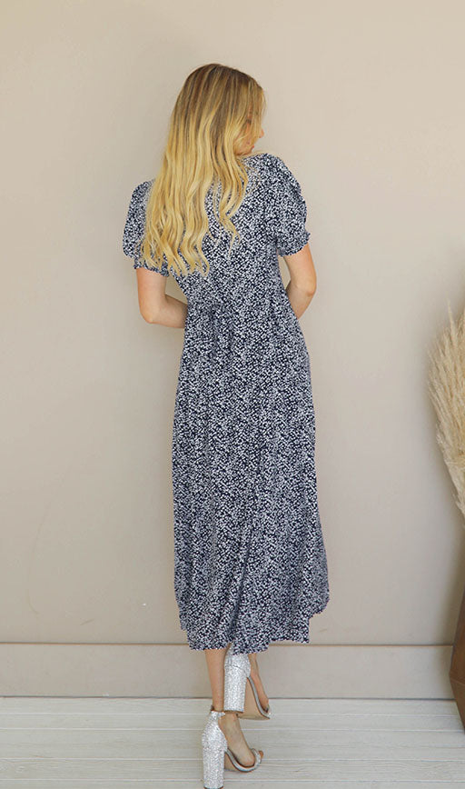 Annie Vintage Blue Floral Dress - FINAL FEW