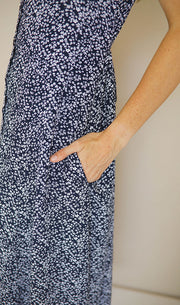 Annie Vintage Blue Floral Dress - FINAL FEW