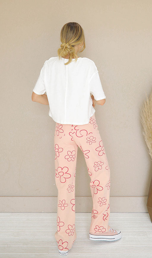 You Make Me Daisy Pink Jeans - Restocked