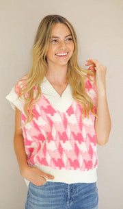 Cover Me in Pink Sweater Vest - Restocked