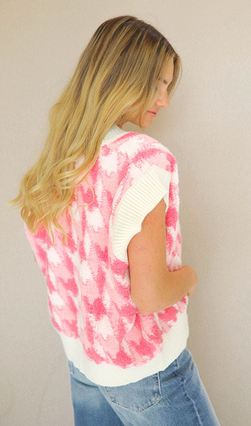 Cover Me in Pink Sweater Vest - Restocked