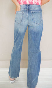 Rita Button Up Straight Wash Jeans - FINAL SALE