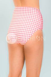 High Waist Bottom - Pink Lemonade Gingham