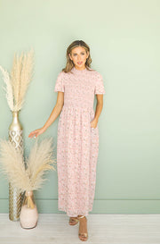 Gigi Pink Floral Smocked Maxi Dress - DM Exclusive - Maternity Friendly - FINAL SALE