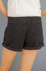 Rickie Black Denim Shorts