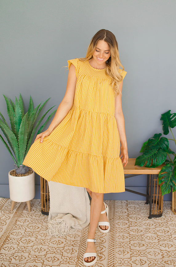 MaKenna Sunflower Yellow Baby Doll Dress - FINAL SALE