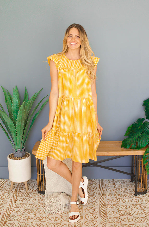 MaKenna Sunflower Yellow Baby Doll Dress - FINAL SALE