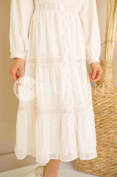 Elsa Ivory Crochet Lace Dress - DM Exclusive - Nursing Friendly-FINAL SALE