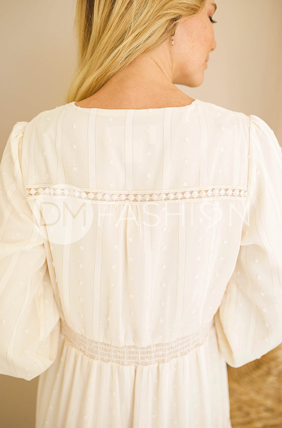 Elsa Ivory Crochet Lace Dress - DM Exclusive - Nursing Friendly-FINAL SALE