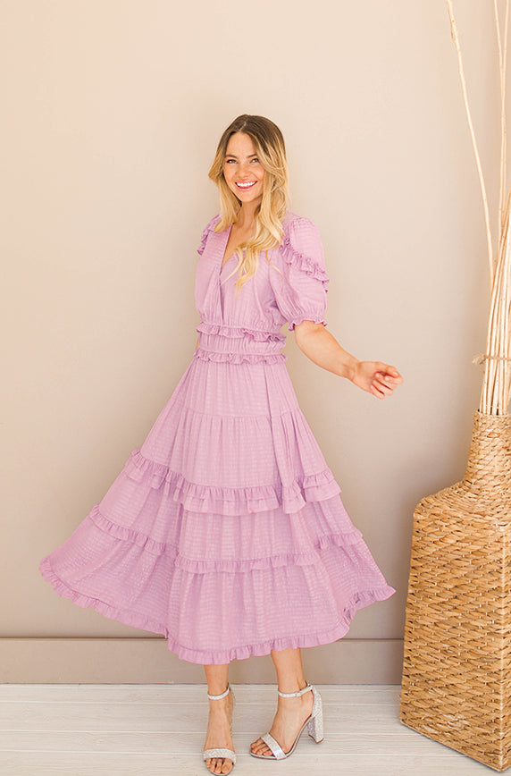 Rylee Lavender Pink Midi Dress - FINAL SALE - FINAL FEW