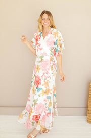 Halie Peonies Wrap Dress - DM Exclusive - Nursing Friendly - Maternity Friendly