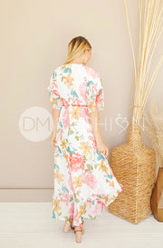 Halie Peonies Wrap Dress - DM Exclusive - Nursing Friendly - Maternity Friendly