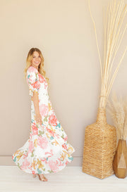Halie Peonies Wrap Dress - DM Exclusive - Nursing Friendly - Maternity Friendly