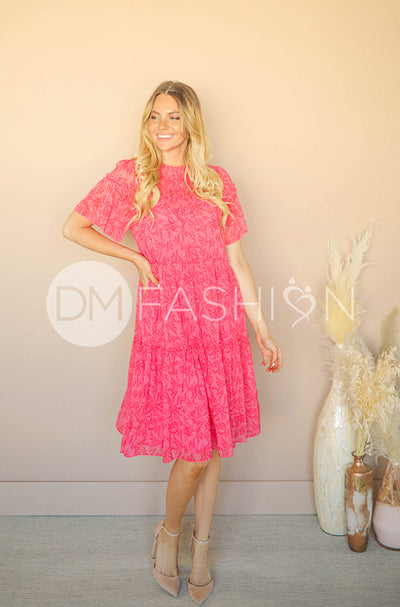 Kara Hot Pink Dress - DM Exclusive - Maternity Friendly - Restocked