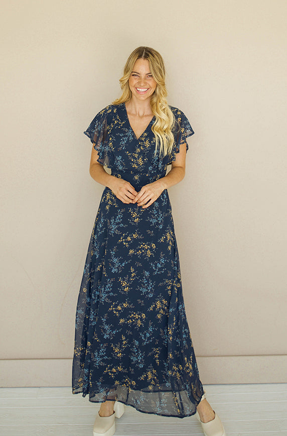 Margret Navy Floral Dress - FINAL SALE