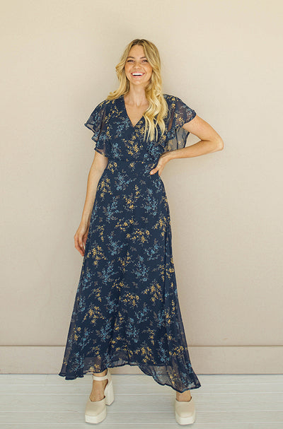 Margret Navy Floral Dress - FINAL SALE