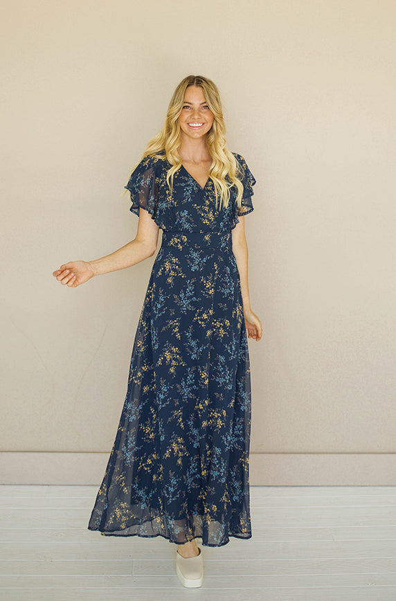 Margret Navy Floral Dress - FINAL SALE