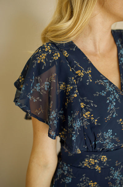 Margret Navy Floral Dress - FINAL SALE