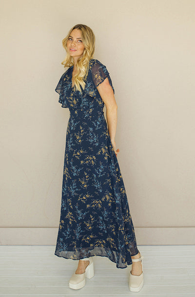 Margret Navy Floral Dress - FINAL SALE