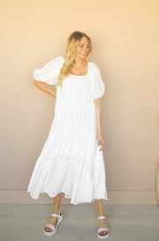 Hope White Textured Maxi - FINAL SALE - Maternity Friendly - FINAL FEW