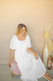 Hope White Textured Maxi - FINAL SALE - Maternity Friendly - FINAL FEW