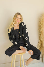Pick Me Daisy Black Cardigan - FINAL FEW