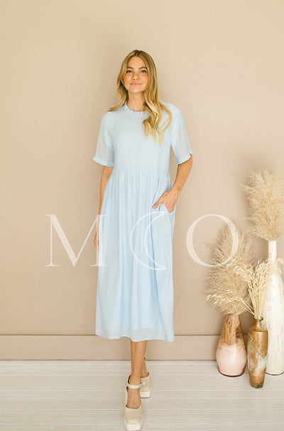 Mary Pearl Blue Dress - MCO - Maternity Friendly