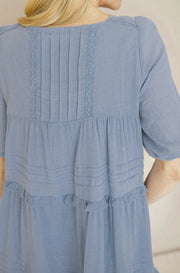 Hazel Misty Blue Tassel Dress - FINAL SALE