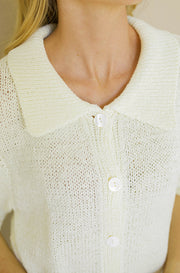 School's In Ivory Button Front Top- FINAL FEW