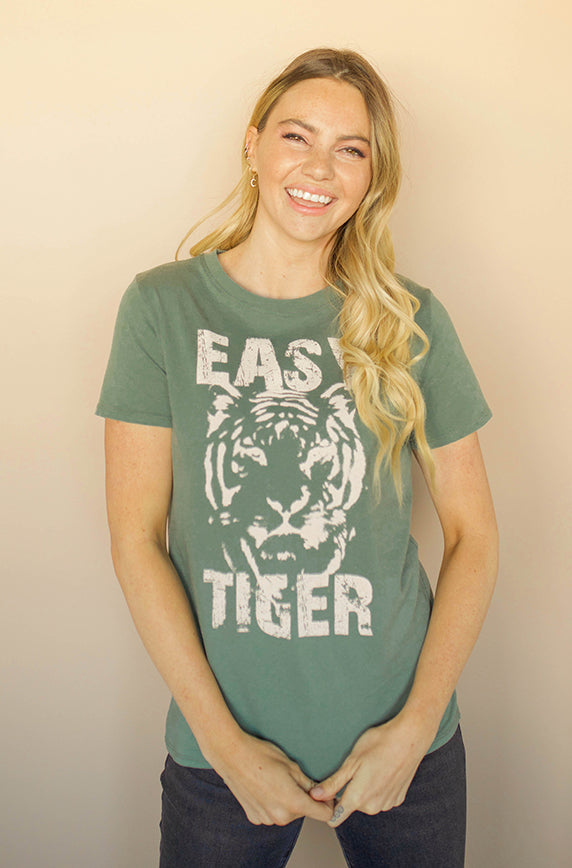 Easy Tiger Olive Graphic Tee-FINAL SALE- FINAL FEW
